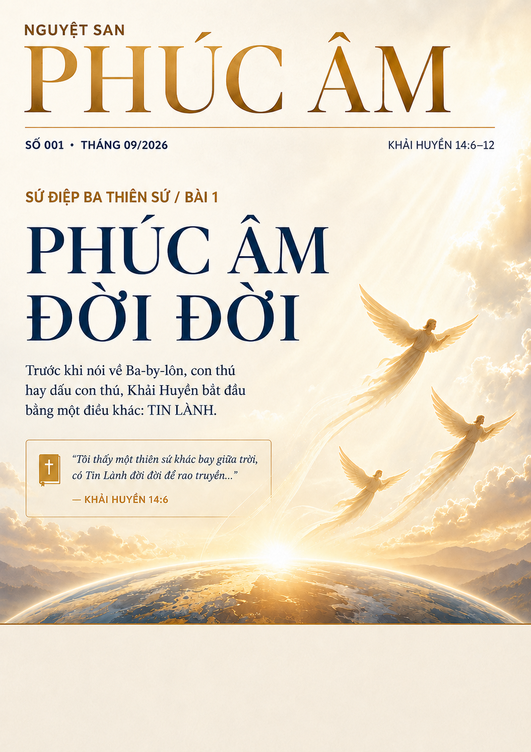 Bìa Nguyệt San Phúc Âm số 001, tháng 09 năm 2026